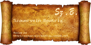 Szauervein Beatrix névjegykártya